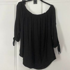 Cold Shoulder Black Jersey Shirt 14/16 NWT